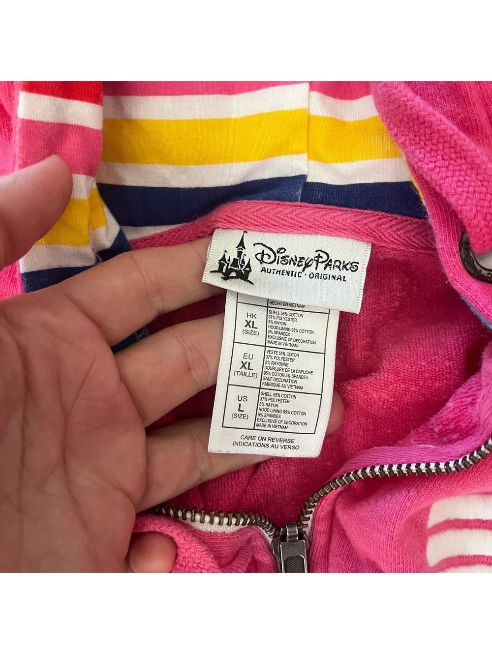 Disney Parks Authentic Original Pink Mickey Mouse Zip-Up Hoodie - Picture 4 of 7